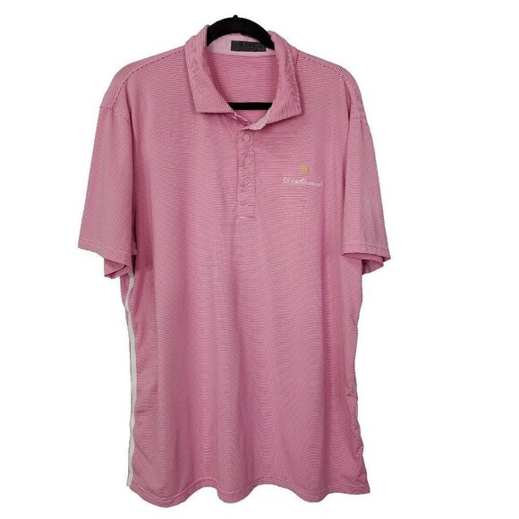G/Fore G4 Golf Polo Shirt Short Sleeve White Pink Striped Mens Size XL X-Large - Picture 1 of 9